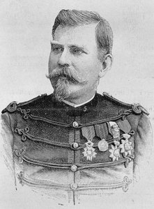 Portrait du Général Joseph Joffre (1852 - 1931). Gravure de la fin du XIXe siècle dans « Histoire de France » par H. Martin.