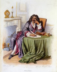 Portrait de Jean-Baptiste Poquelin dit Molière, dramaturge et acteur français (1622-1673) - dans "Le Plutarque français", éd. Mennechet