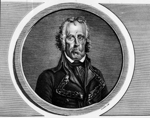 Portrait de Jean Nicolas Houchard (1738-1793), général français. Gravure dans "Collection complète des tableaux historiques de la Révolution française, en trois volumes." 1804.