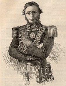 Portrait de Justo José de Urquiza y García 1801-1870 - Général et homme politique argentin gravure de 1852