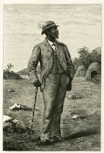 Portrait du roi Sepopo du Zambèze (actuelle Afrique du Sud), vêtu à l