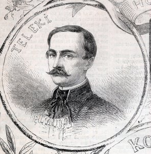 Portrait de László Teleki (1811-1861), écrivain et homme politique hongrois - Gravure dans « Le Monde Illustré »