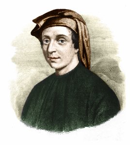 Portrait de Leonardo Fibonacci (1170-1245). (Leonard de Pise). Mathématicien italien.