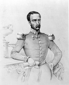 Portrait de Louis Eugène Cavaignac (1802 - 1857), général et homme politique français. Gravure v. 1848