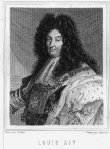 Portrait de Louis XIV (1638 - 1715), roi de France - dans « Histoire des Français » par Lavallée, gravure, sd.