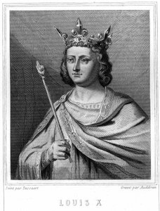 Portrait de Louis X le Hutin (1289 - 1316), Roi de France - dans « Histoire des Français » par Lavallée, gravure, sd.