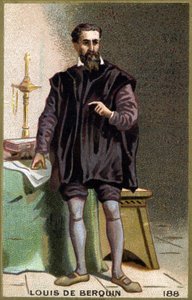 Portrait de Louis de Berquin (1485 - 1529), chevalier et humaniste. Chromolithographie du XIXe siècle. - Unknown artist