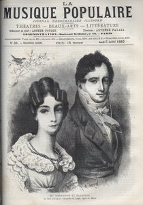 Portrait de Madame Gavaudan et Elleviou. Alexandrine Marie Agathe Gavaudan Ducamel (Alexandrine-Marie-Agathe Gavaudan-Ducamel) (1781-1850), et Jean Elleviou (1769-1842), chanteur, comédien et librettiste français, sont les deux principaux interprètes de Jo - Unknown artist