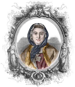 Portrait de Madame Geoffrin, née Marie Thérèse (Marie-Thérèse) Rodet (1699-1777) - Gravure de 1858