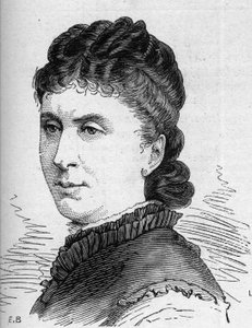 Portrait de Maria Favart (Pierrette Ignace Pingaud, dite) (1833-1908), comédienne française, membre de la Comédie-Française. Gravure dans « Le Monde Illustré » n°1168 du 16 août 1879