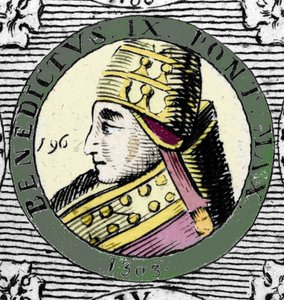 Portrait du Pape Benoît IX. Gravure du 19ème siècle.