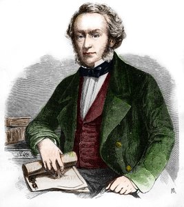 Portrait de Richard Cobden. Économiste et homme politique britannique (1804 -1865). Gravure de 1866.