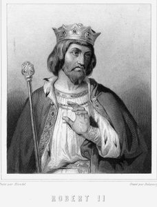 Portrait de Robert II le Pieux (v. 972 - 1031), roi de France - dans « Histoire des Français » par Lavallée, gravure, sd.
