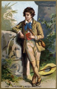 Portrait de Victor Jacquemont (1801 - 1832), botaniste et voyageur français. Chromolithographie du 19e siècle - Unknown artist