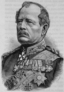 Portrait de Werder. Gravure du 19ème siècle.