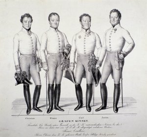 Portrait des princes de la famille Kinsky de Bohême: Christian, Franz, Carl et Anton