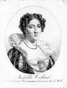 Portrait de la chanteuse espagnole Isabelle Colbran (1785-1845). Gravure du 19ème siècle