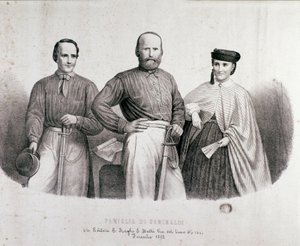 Portrait du patriote et héros du Risorgimento Giuseppe Garibaldi (1807-1882) entre Teresita, sa fille et sa femme Stefano Canzio - Unknown artist