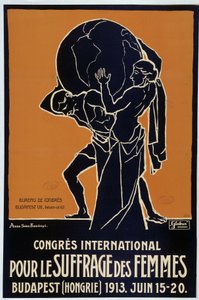 Affiche du Congrès international pour le suffrage des femmes à Budapest
