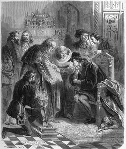 Présentation de la Bible imprimée à Louis XI (1423-1483), roi de France - Unknown artist