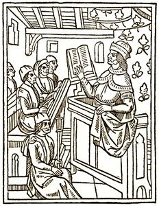 Professeur enseignant depuis une chaire - Unknown artist