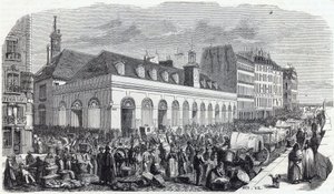 Quai des Augustins : Marché de la Vallée - Gravure dans « Tableau-de-Paris » par Edmond Texier - Unknown artist