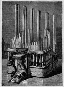 Instruments rares ou imaginaires : Le Pyrophone ou « flammes chantantes », par Frédéric Kastner (instrument qui génère des flammes alimentées par des jets de gaz) - Unknown artist