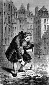 Représentation de Bernard de Jussieu introduisant un cèdre du Liban en France en 1734. Gravure - Unknown artist