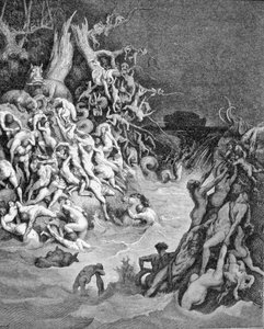 Représentation du Déluge universel. Gravure du 19ème siècle