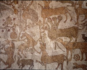 Représentation de la faune indienne imaginaire symbolisant les exploits d