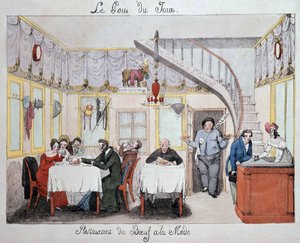 Salle de restaurant "Boeuf à la mode" vers 1820 - Unknown artist