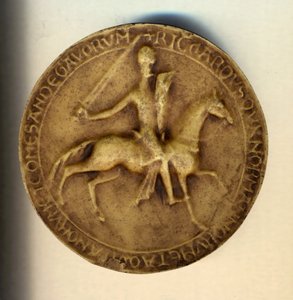 Richard I Cœur de Lion (1157 - 1199) à califourchon sur une poutre. - Unknown artist