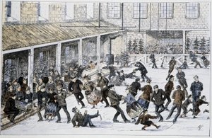 Patinoire à Halifax, Nouvelle-Écosse - dans "Sketches of canadian sports and pastimes" de Lieut. Henry Buckton Laurence - Unknown artist