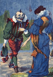 Riquet se présente à nouveau à la princesse. Illustration pour "Riquet à la houppe", conte de Charles Perrault (1628-1703), écrivain français. Illustration anonyme. Imagerie Marcel Vagne, Jarville Nancy, sans date (fin XIXe siècle). - Unknown artist