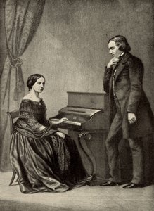 Robert Schumann (1810-1856) avec sa femme (impression)