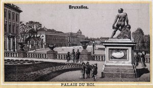Palais Royal de Bruxelles, Belgique. Chromolithographie de la fin du 19e siècle.