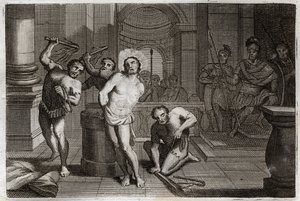 Bible de Royaumont, Nouveau Testament : Flagellation de Jésus-Christ. Illustration de 1811