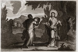 Bible de Royaumont, Nouveau Testament : Jésus-Christ dans le désert. Illustration de 1811.