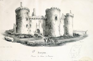 Ruines du château de Suscinio à Sarzeau (Morbihan) - gravure - Unknown artist
