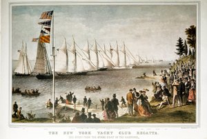 Régate de voiliers au New York Yacht Club en 1844 (impression du 19e siècle)