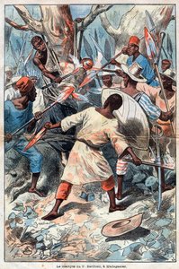 Saint Père Jacques Berthieu premier martyr de Madagascar - Le martyre de Jacques Berthieu (1838-1896) (Saint Jacques Berthieu) missionnaire jésuite à Madagascar - Il fut le premier Bienheureux et Martyr de Madagascar - Gravure de 1896