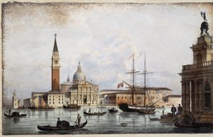 Saint Georges - dans "Album des principales vues de Venise", illustration de Marco Moro, éd. Gio Brizeghel, v.1840