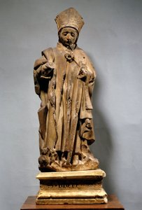 Saint Hubert en évêque Sculpture en bois