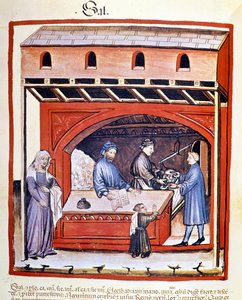 Vente de sel, extrait du Tacuinum Sanitatis