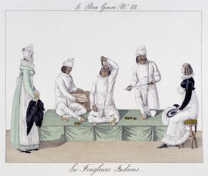 Saltimbanques : jongleurs indiens, avaleurs de couteaux - dans "Le Bon Genre", début 19e siècle - Unknown artist