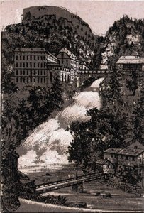 Salzkammergut, Autriche : vue de la vallée de Gastein dans « Le Monde Illustré 168 vues » sans date (fin XIXe siècle) - Unknown artist