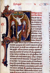 Scène de crucifixion dans un en-tête de lettre (lettre D) - Unknown artist