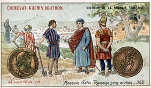 Série Histoire de la Monnaie Française publiée par Chocolat Guérin Boutron. Pièces gallo-romaines sous Julien