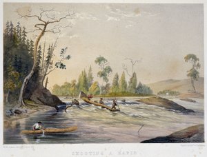 Colons pêchant dans un rapide - Unknown artist