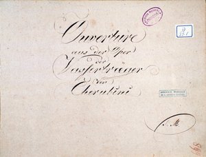 Partition de Les deux journées (ouverture), opéra de Luigi Cherubini - Unknown artist